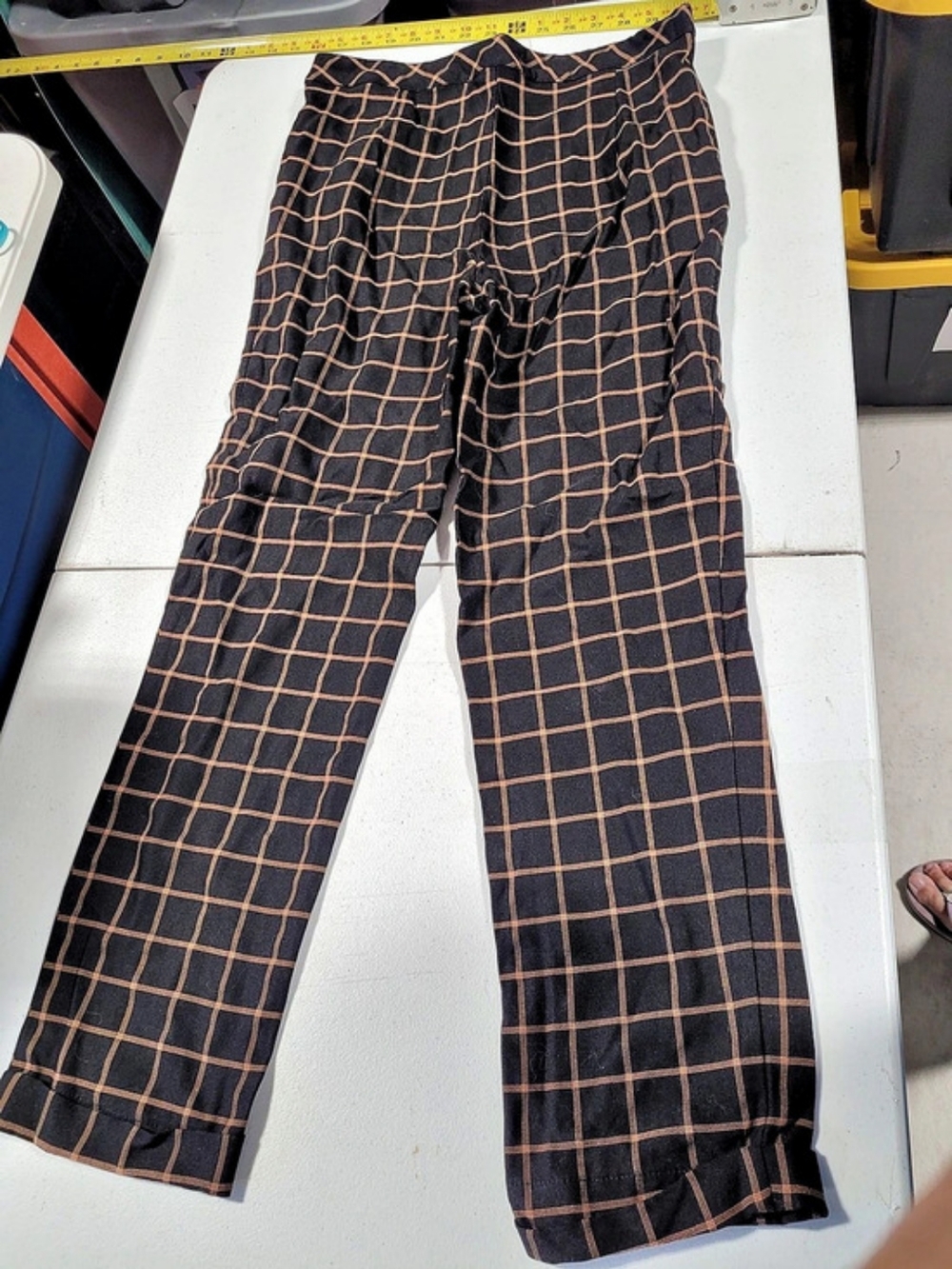 Forever 21 Geometric Straight Leg Pants in Black & Brown Size Large